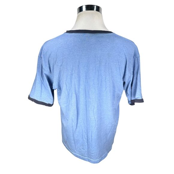 Vintage MegaMan T-Shirt Men’s XL Blue Say Hello To My Little Friend 2003 USA Y2K - Picture 4 of 12